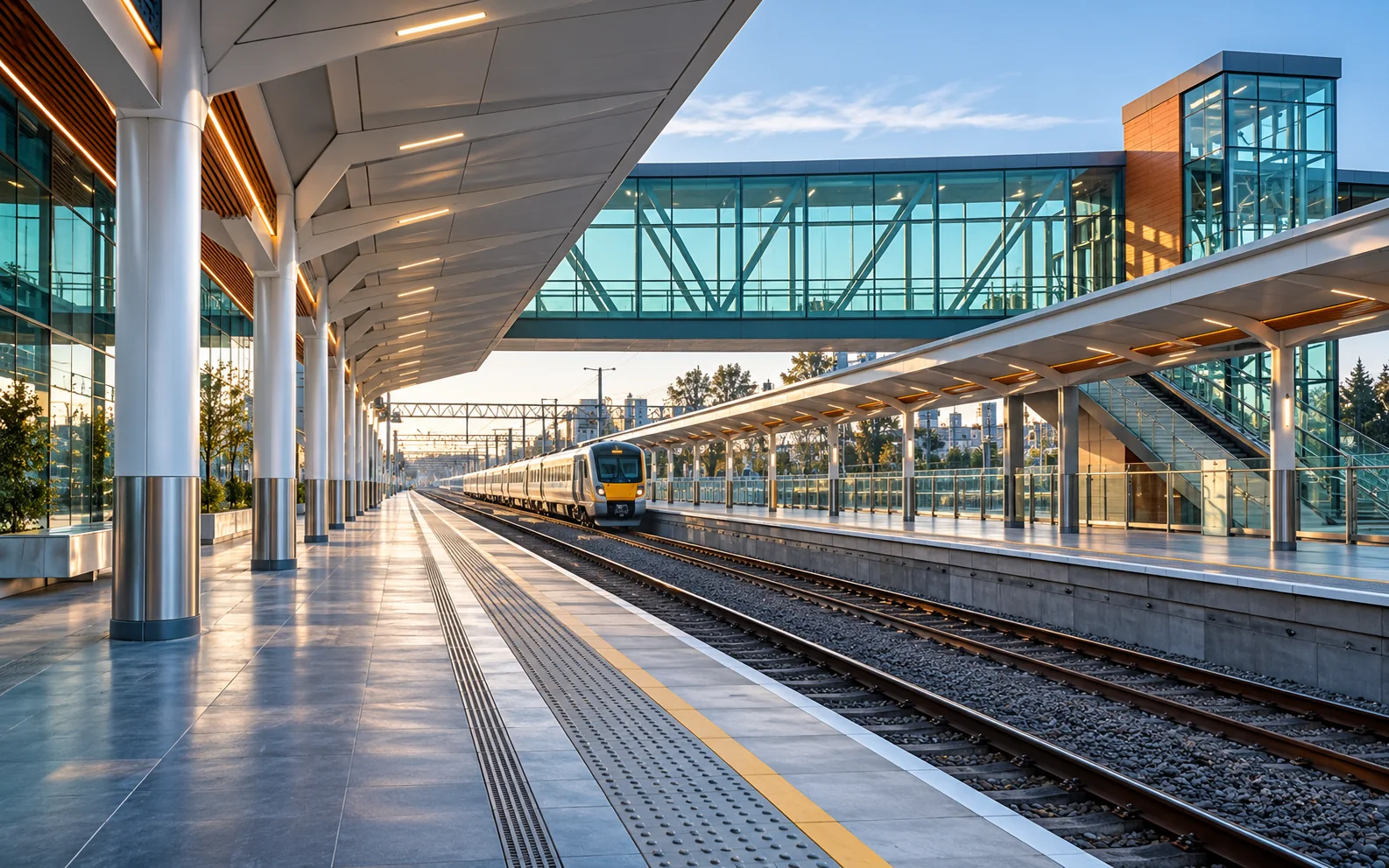 A completed public transport space showing clear circulation and coordinated delivery.
