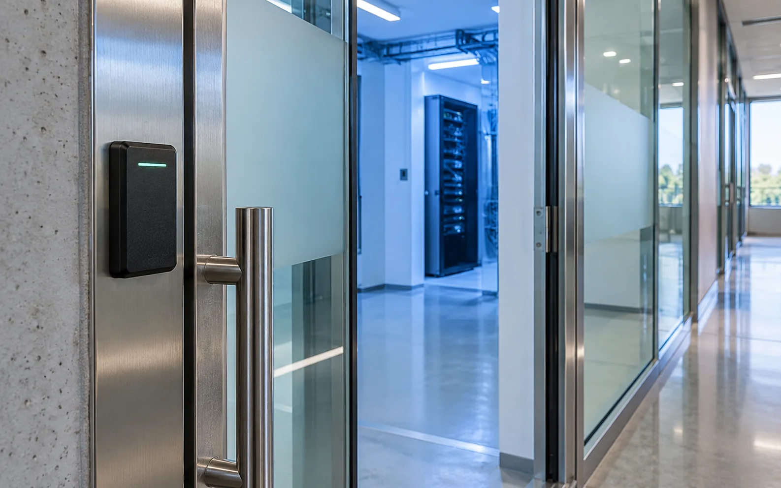 A secure access threshold showing the separation between shared and restricted space.